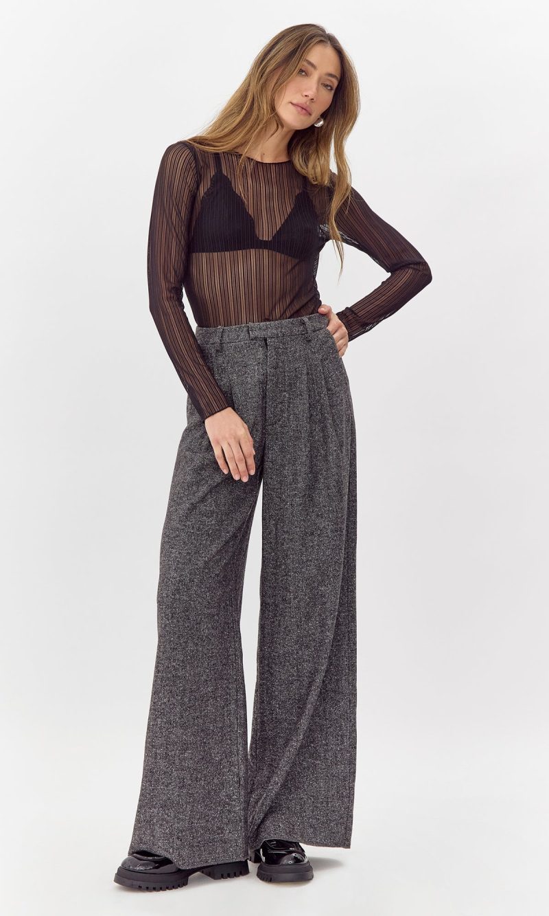 G2410T7086KareliRibSheerMeshLongSleeveTopG2411P6442AdeleHerringboneWideLegTrouser1