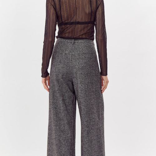 G2410T7086KareliRibSheerMeshLongSleeveTopG2411P6442AdeleHerringboneWideLegTrouser2